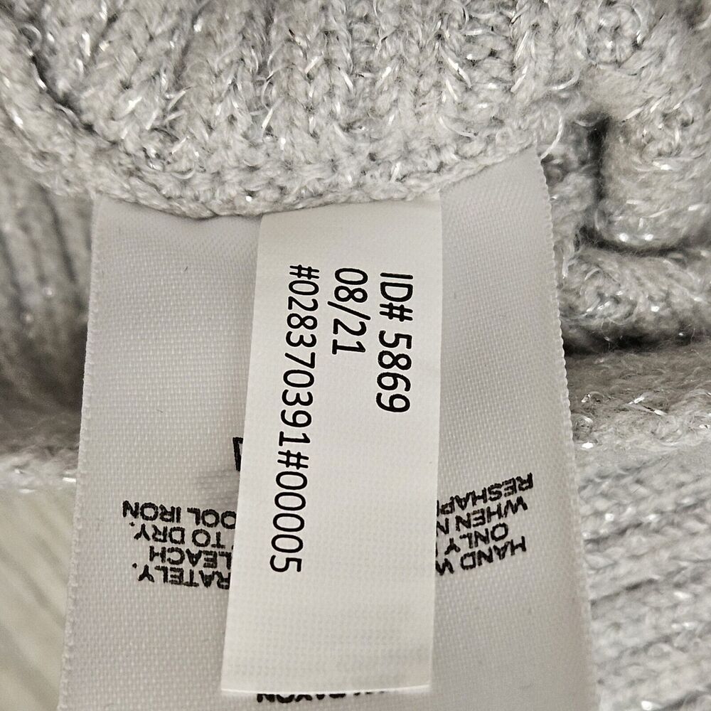 Express Dolman Sleeve Sweater grey/silver Ribbed asymmetrical Hem Womens Small - Picture 3 of 8
